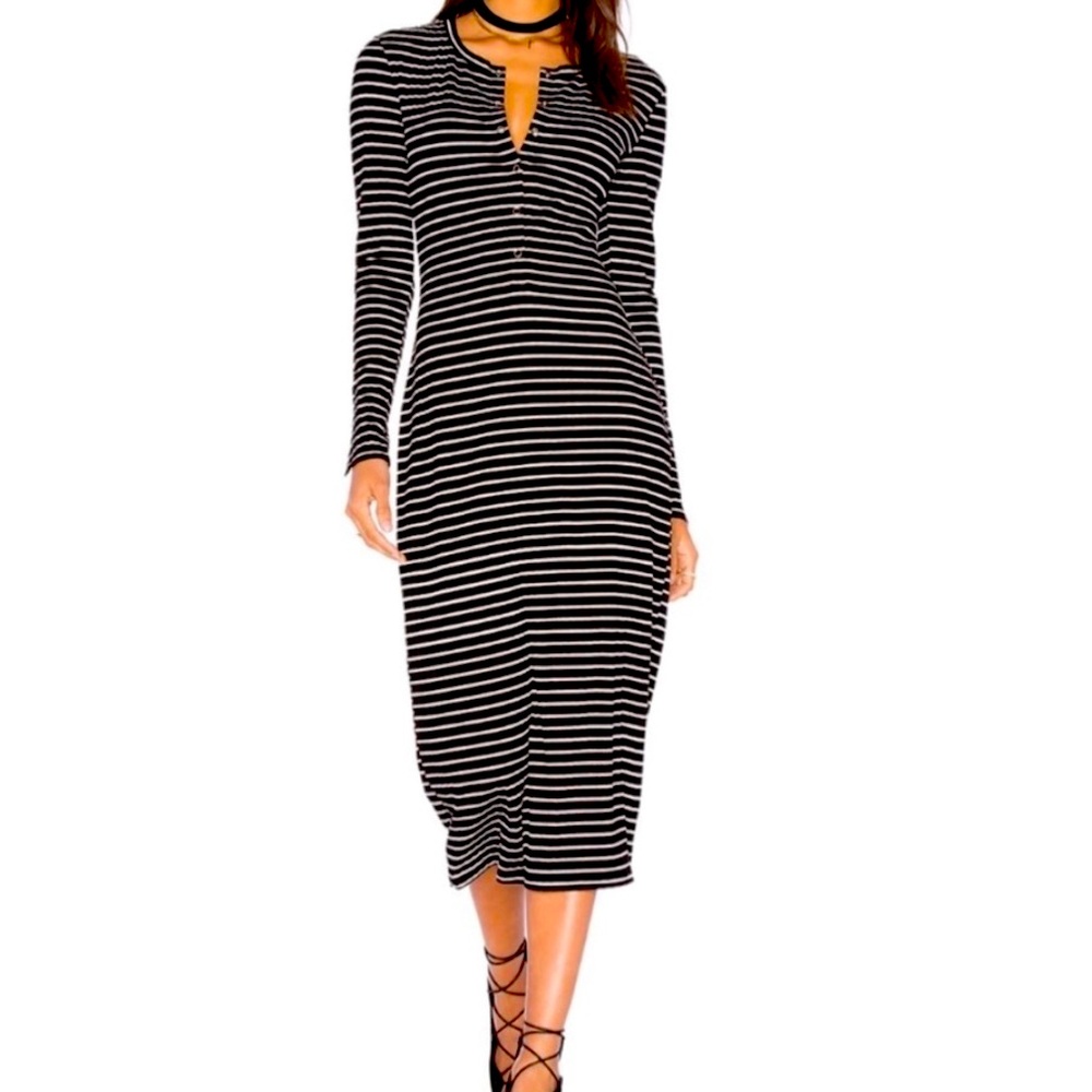 Privacy Please striped Midi Dress in Black And White size Extra Small